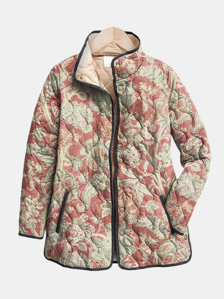 Quiltet blomsterjakke til damer – vintage look – Eleanor