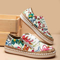 Dame Sneakers med Broderi | Afslappet Sommertøj — Platform Lynlås Slip-On