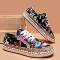 Dame Sneakers med Broderi | Afslappet Sommertøj — Platform Lynlås Slip-On