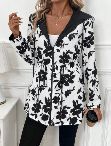 Slåom frakke med leopardprint til damer – chic og dristig