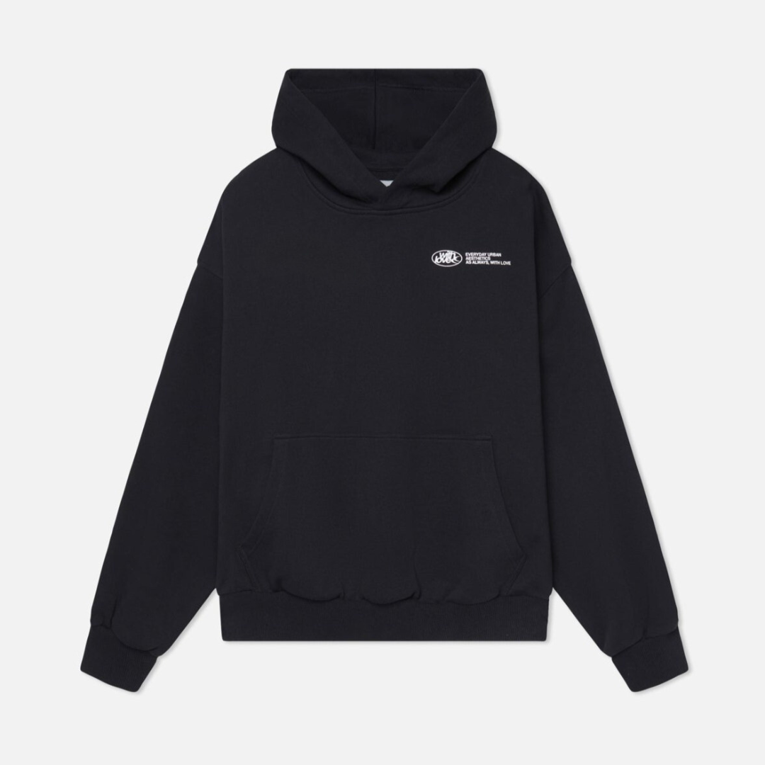 Oversized "With Love" Hoodie med Print | Trendy Streetwear Hættetrøje & Casual Hverdagsstil