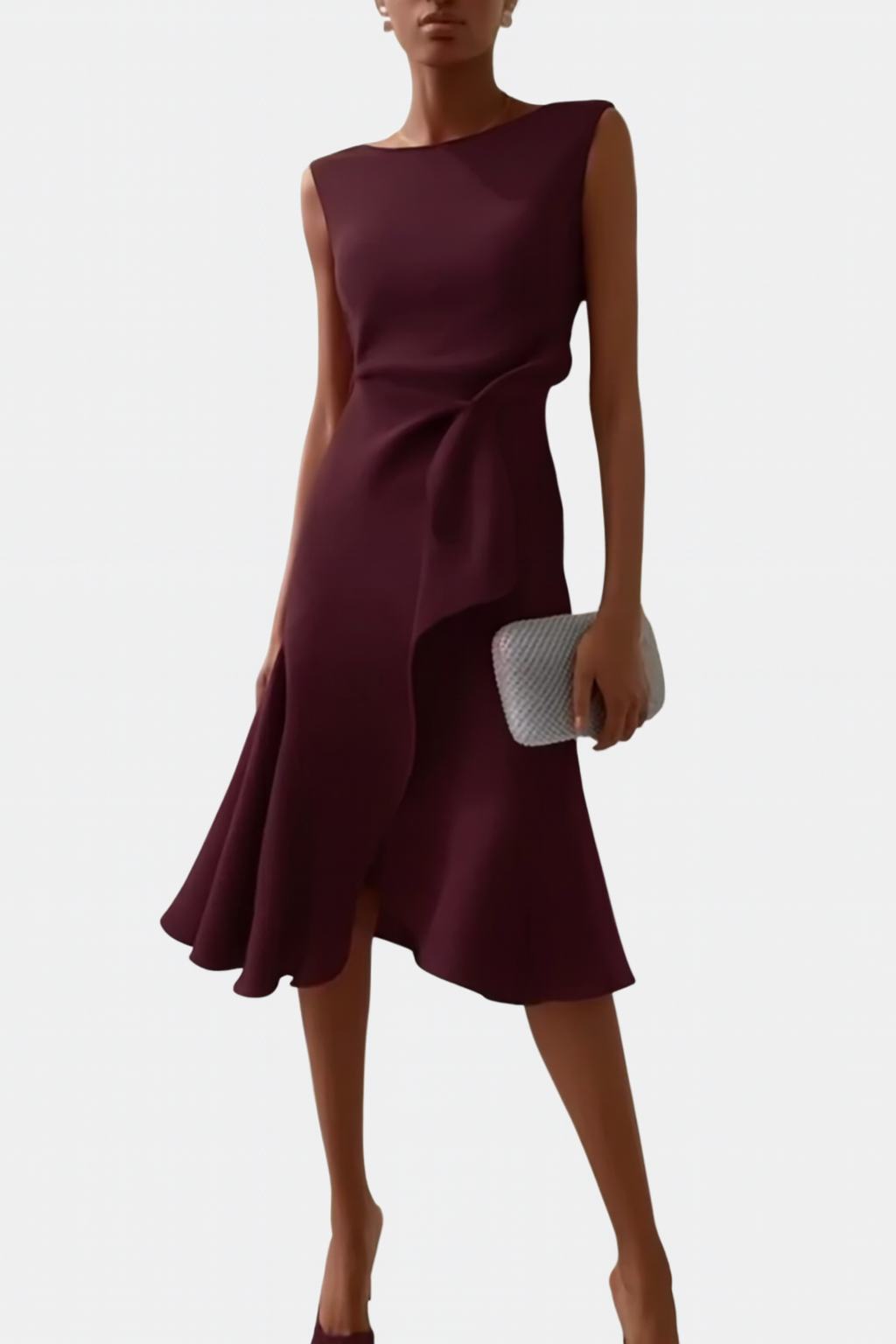 Sheila | Draperet Asymmetrisk Midi Kjole
