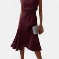 Sheila | Draperet Asymmetrisk Midi Kjole