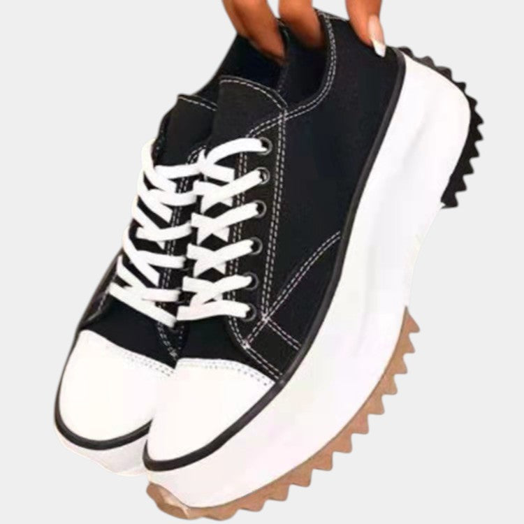 Ortopædiske Platform Sneakers med Snørebånd | Lavskåret Komfortsko