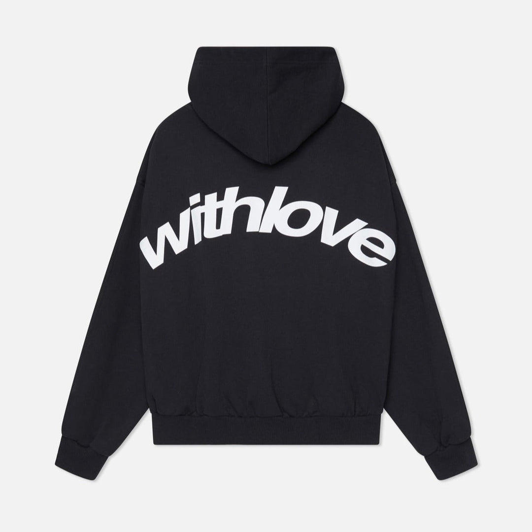 Oversized "With Love" Hoodie med Print | Trendy Streetwear Hættetrøje & Casual Hverdagsstil