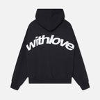 Oversized "With Love" Hoodie med Print | Trendy Streetwear Hættetrøje & Casual Hverdagsstil