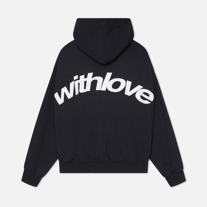 Oversized "With Love" Hoodie med Print | Trendy Streetwear Hættetrøje & Casual Hverdagsstil