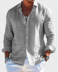 Elegant Hørskjorte til Herrer med Klassisk Krave | Raffineret Linskjorte til Sommer & Beach