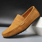 Ruskind Penny Loafers med Mokkasin Syning | Rund Tå Slip-On til Kontor & Hverdag