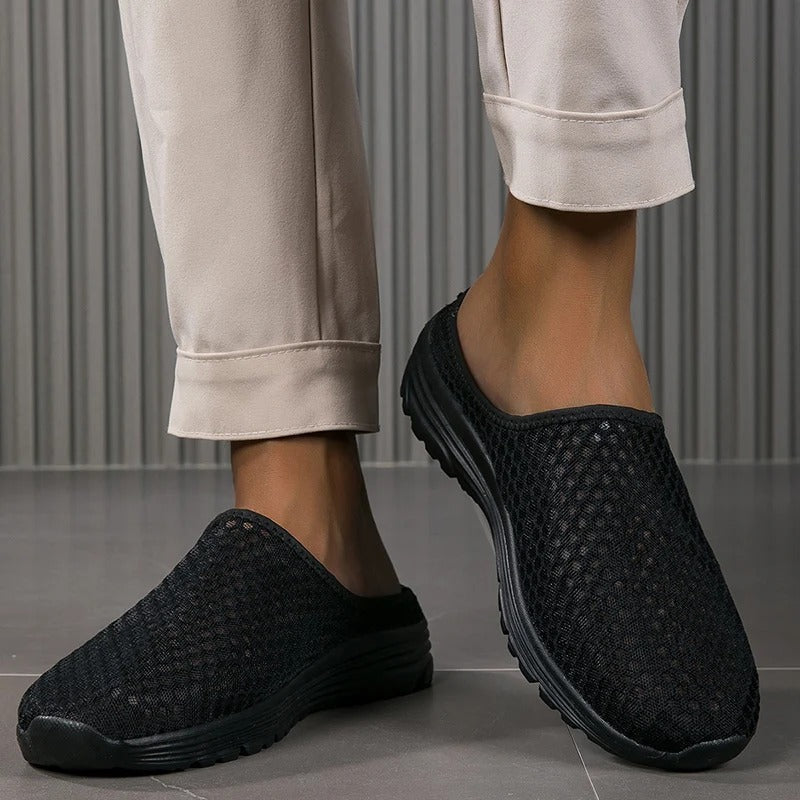 Ortopædiske Slip-On Sneakers til Kvinder Åndbare Mesh Gå-Sko med Svangstøtte