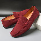 Ruskind Penny Loafers med Mokkasin Syning | Rund Tå Slip-On til Kontor & Hverdag