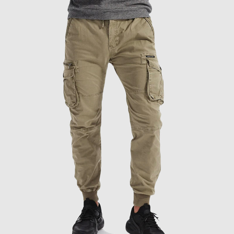 Herre Cargo Bukser med Multi-Lomme Design og Elastiske Ankler