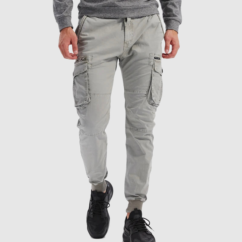 Herre Cargo Bukser med Multi-Lomme Design og Elastiske Ankler