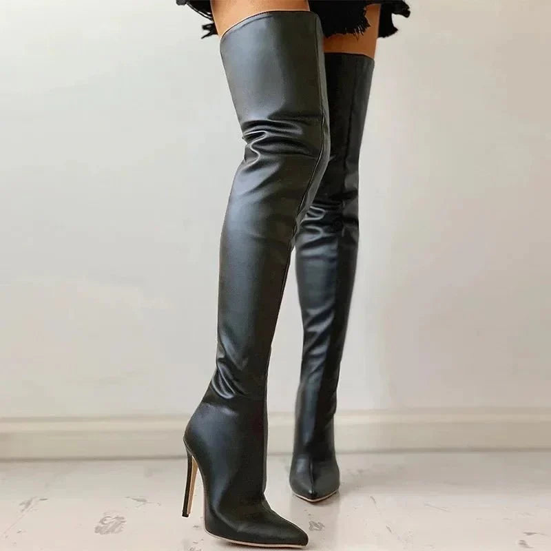 Thymora | Lårhøje Stiletto Støvler