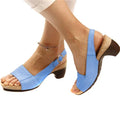 Dame Syntetisk Slingback Sandal Kile med Åben Tå Kork-Effekt Hæl og Spændeluk