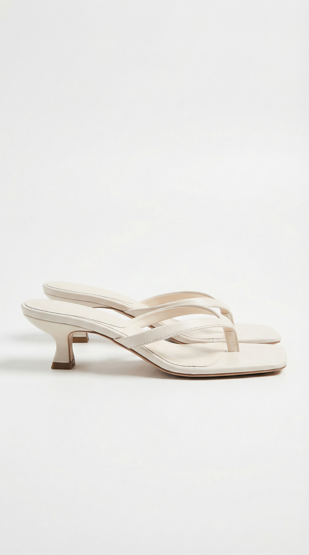 Kvindernes Tanga Kitten Heel Sandaler Med Firkanetå Flip Flop Mules Festsko