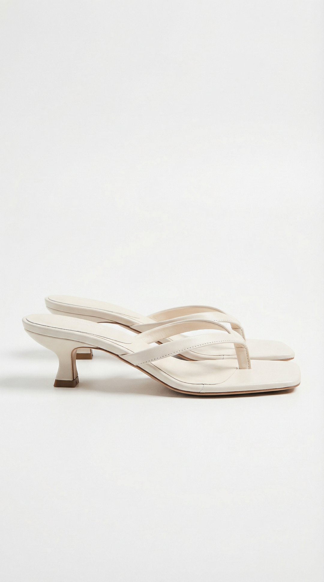 Kvindernes Tanga Kitten Heel Sandaler Med Firkanetå Flip Flop Mules Festsko