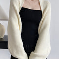 Dame Strik Cardigan | Afslappet Elegant — Oversized Åben Front Ballonærmer