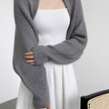 Dame Strik Cardigan | Afslappet Elegant — Oversized Åben Front Ballonærmer