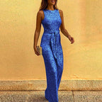 Dame Glitter Pailletter Jumpsuit — Glamourøs & Iøjnefaldende